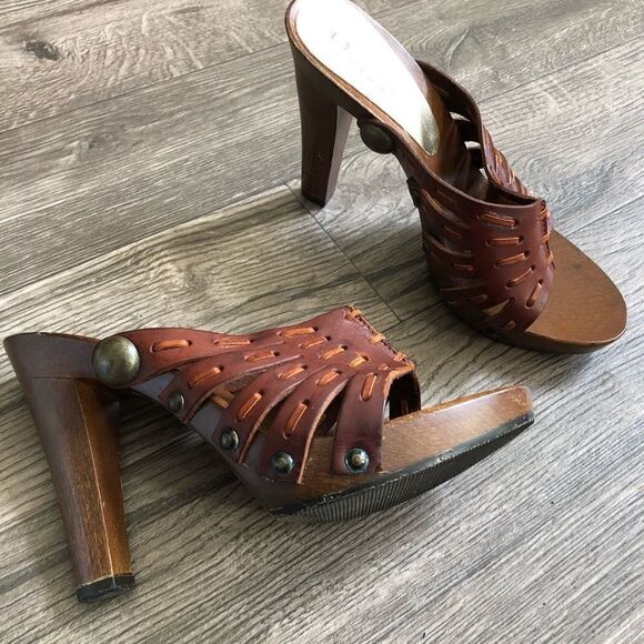 Dolce & Gabbana Vintage Wood Leather Platform sandal - Picture 4 of 14